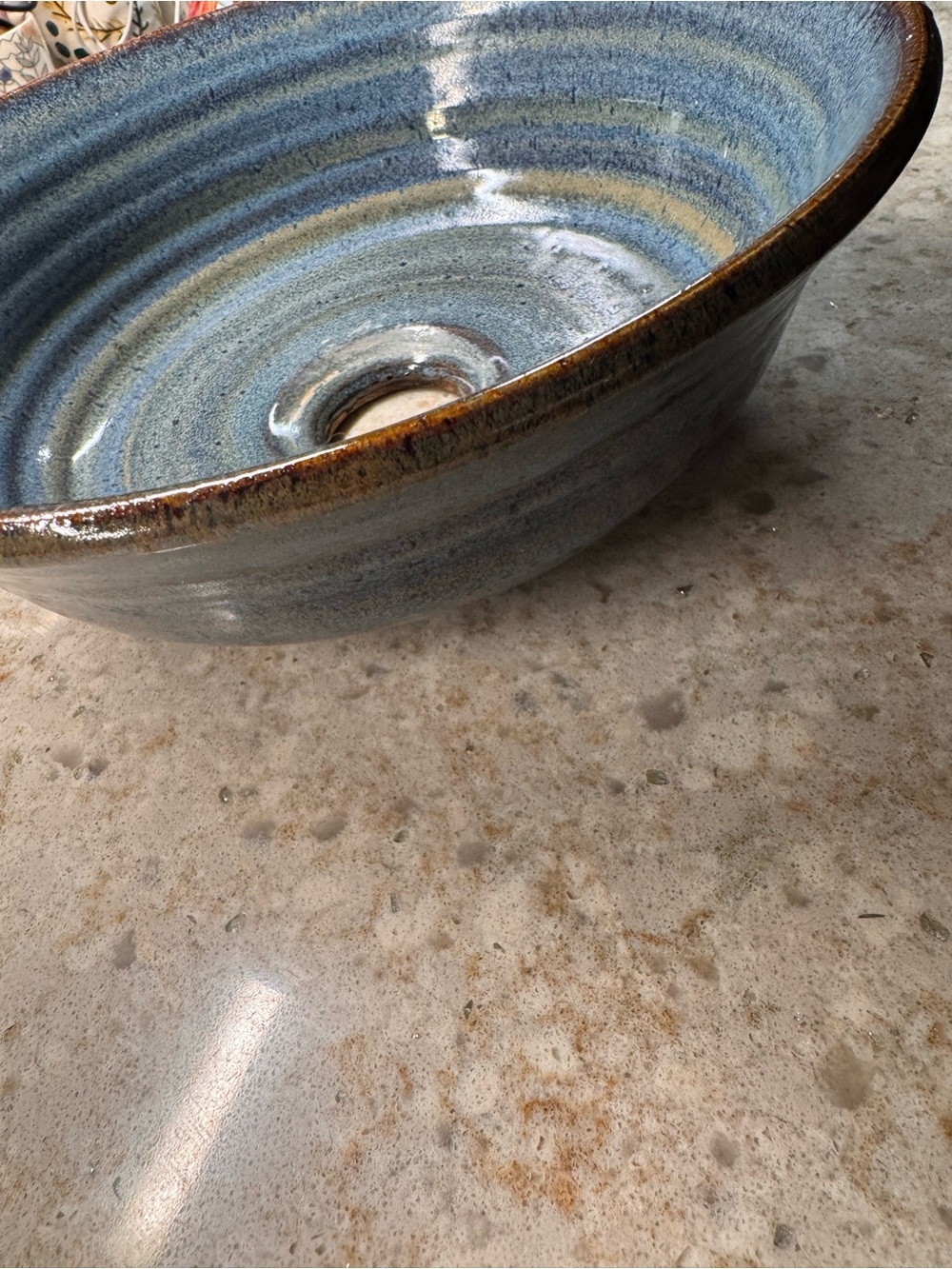 Handcrafted Blue Ceramic Vessel Sink - Home Art